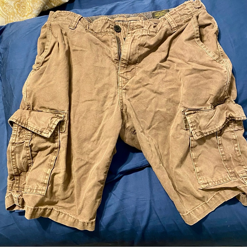 Khaki cargo shorts